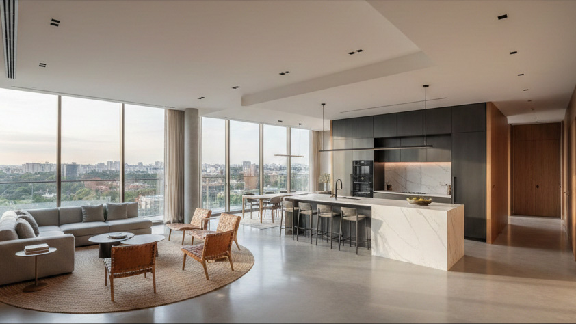 نمودار جانمایی فضاها نسبت به هم در طراحی آپارتمان